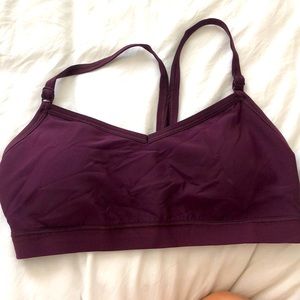 Aerie purple racer back sports bra w/ mesh detail